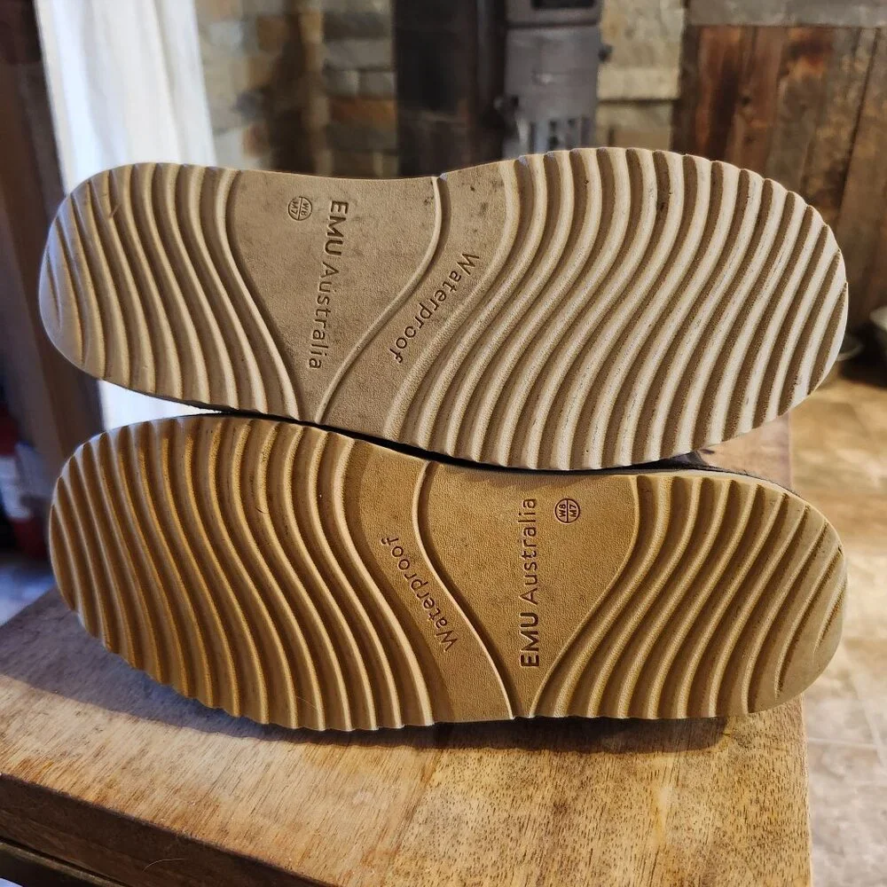 EMU Australia Womens 8 Charlotte Boots Chocolate Brown Sheepskin Lace Back Boots - Picture 7 of 12